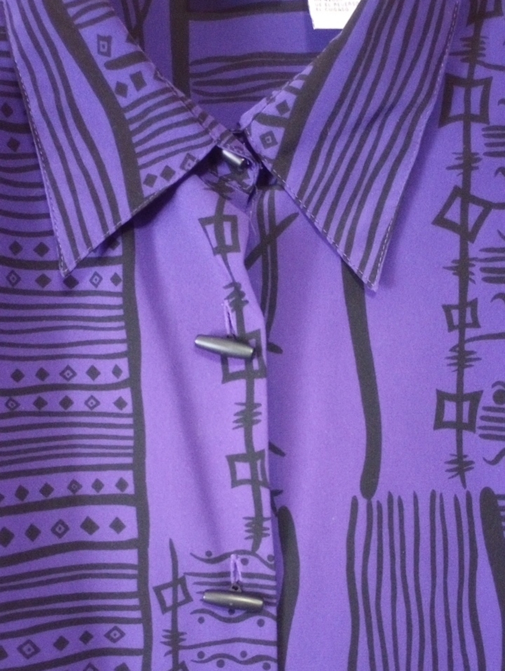 Jaclyn Smith Classics Purple & Black Polyester Top w/ Collar, Plus Size 26W